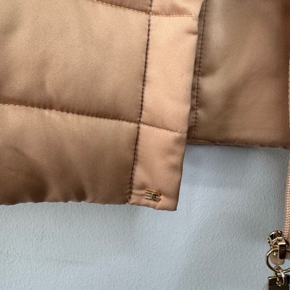 Elisabetta Franchi Peach Quilted Crop Coat - Size 46 (US 10) - Picture 6 of 17